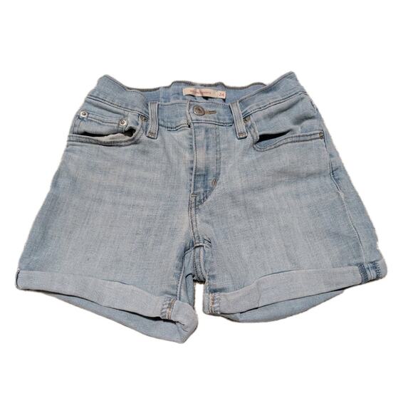 American Eagle Next level Stretch Blue Jean Shorts Midi Light Blue Size 24 - Picture 1 of 3